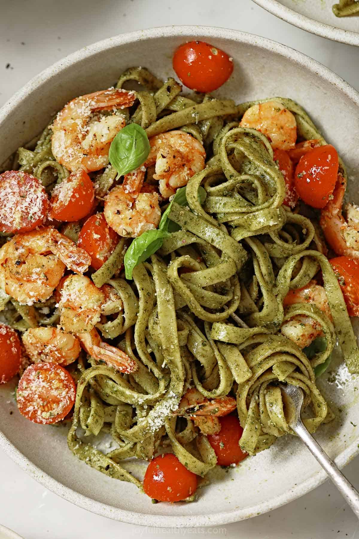 Shrimp Pesto Pasta Recipe - Story Telling Co