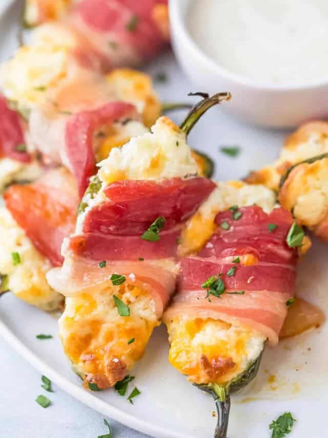 Bacon Wrapped Stuffed Jalapeños - Joyful Healthy Eats