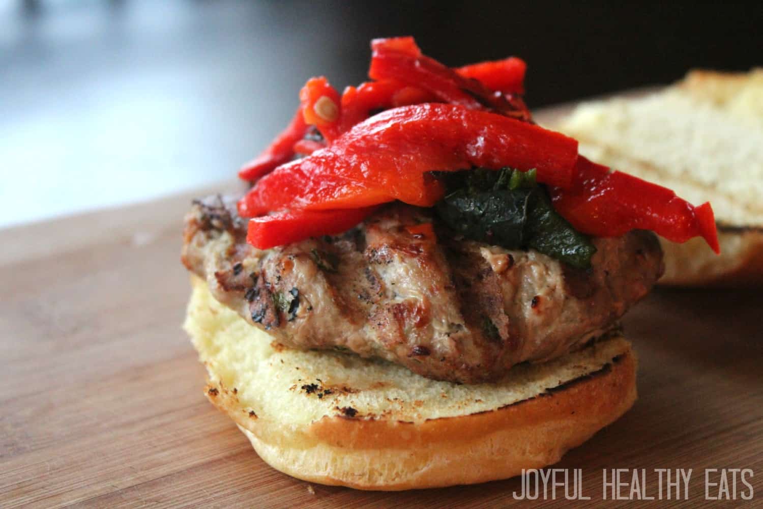 roasted pepper turkey burgers