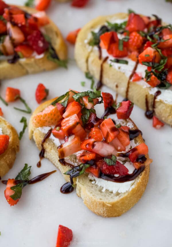 Strawberry Bruschetta Recipe l Joyful Healthy Eats