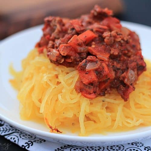 Spaghetti Squash With Bolognese Sauce | Paleo Pasta Dish