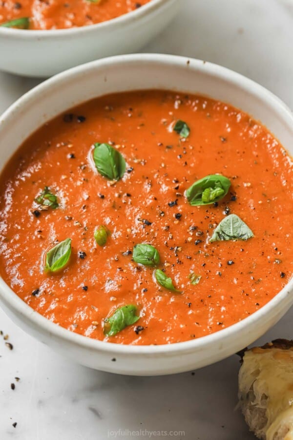 Tomato Basil Soup Recipe | Joyful Healthy Eats