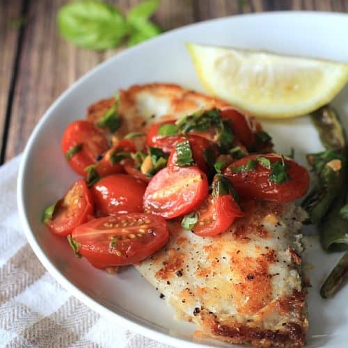 Panko Crusted Tilapia with Tomato and Basil | Joyful Healthy Eats