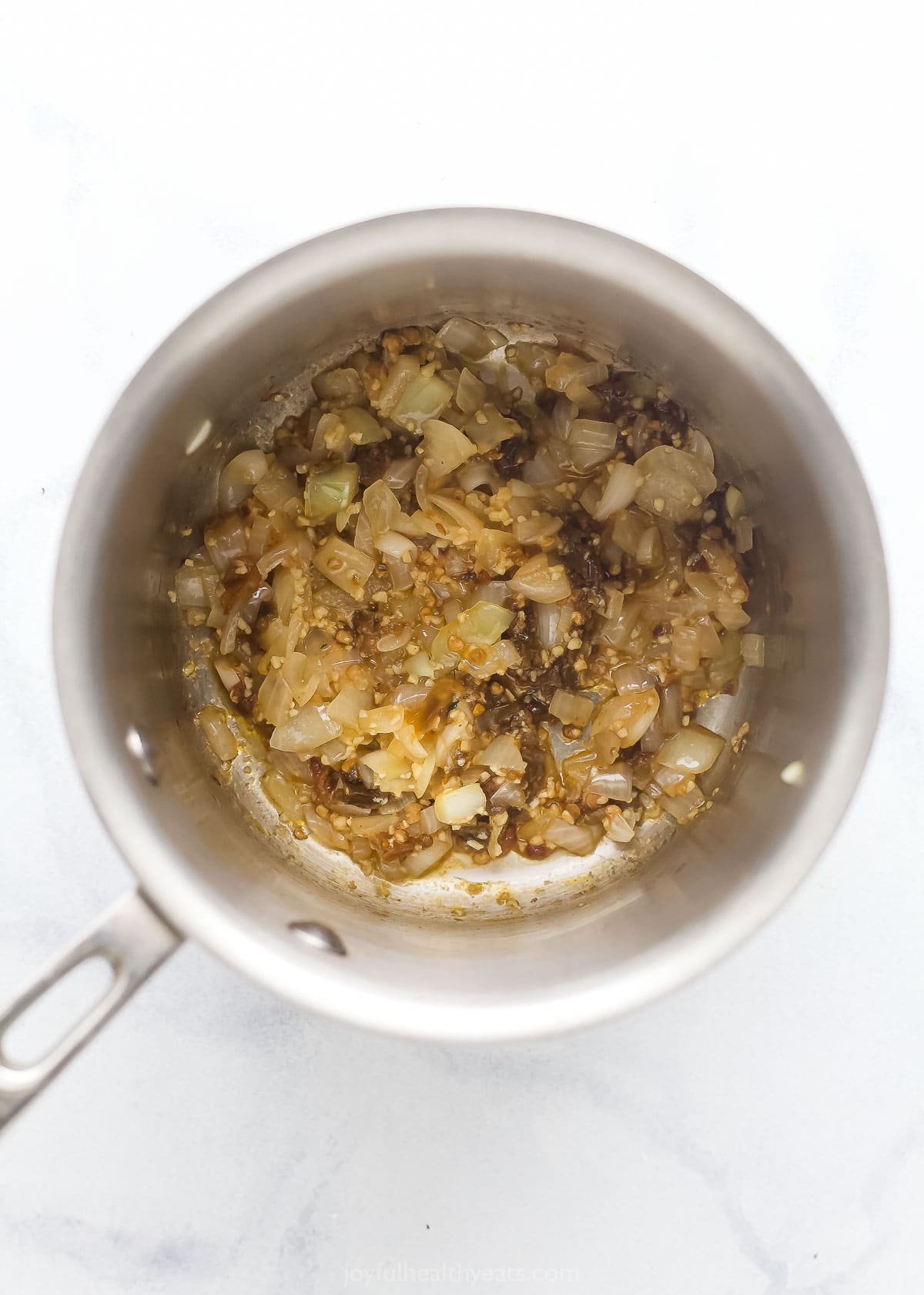 Sauteeing the onions and garlic. 