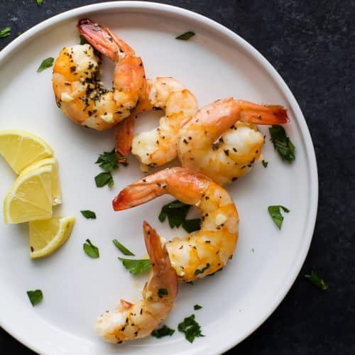 Garlic Herb Roasted Shrimp + Homemade Cocktail Sauce