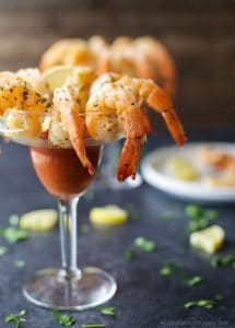 Garlic Herb Roasted Shrimp + Homemade Cocktail Sauce