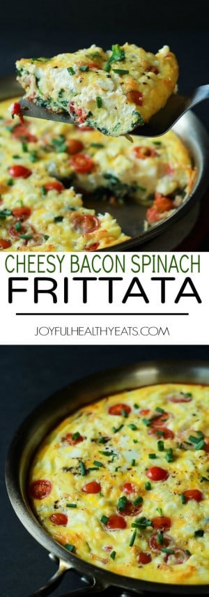 Cheesy Bacon Spinach Frittata | Healthy Breakfast Frittata