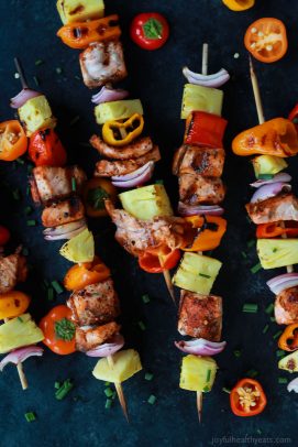 Caribbean Grilled Salmon Kabobs | Easy Healthy Recipes