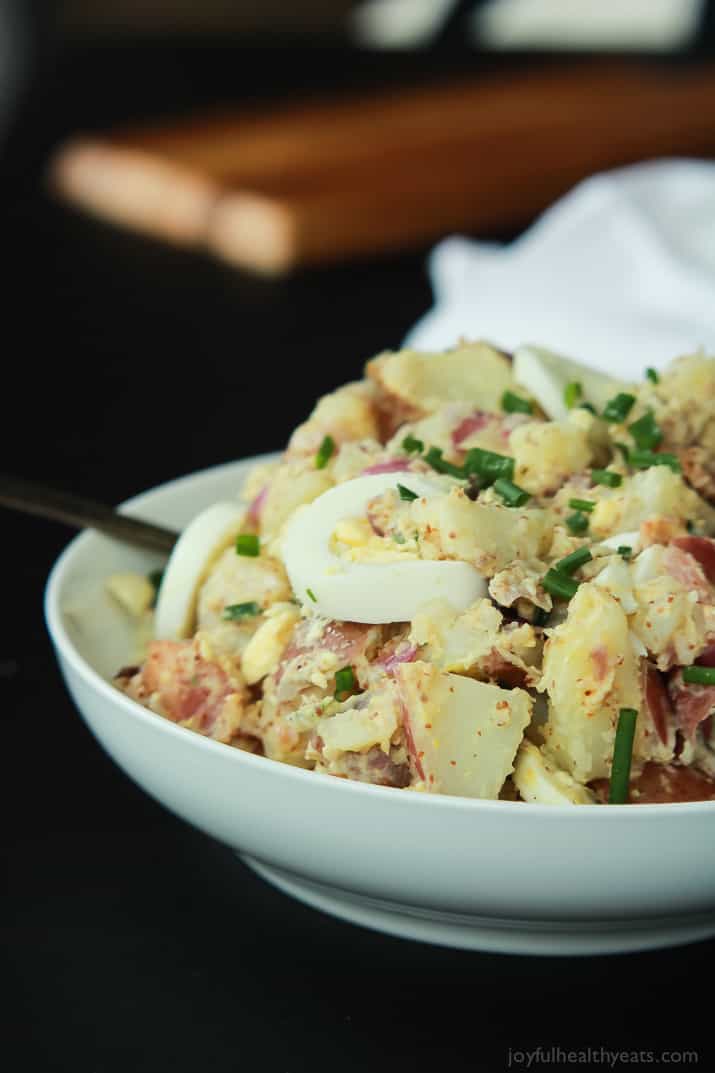 Easy Potato Salad with Bacon and Creamy Mustard Sauce | Easy Healthy ...