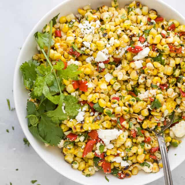 My Favorite Chili Lime Grilled Corn Salad | Corn Salad Recipe