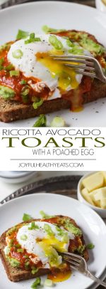 Pinterest photo for avocado toast with poached egg.