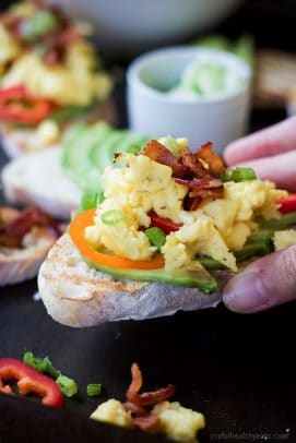 Hearty Breakfast Bruschetta on Avocado Toast | Joyful Healthy Eats