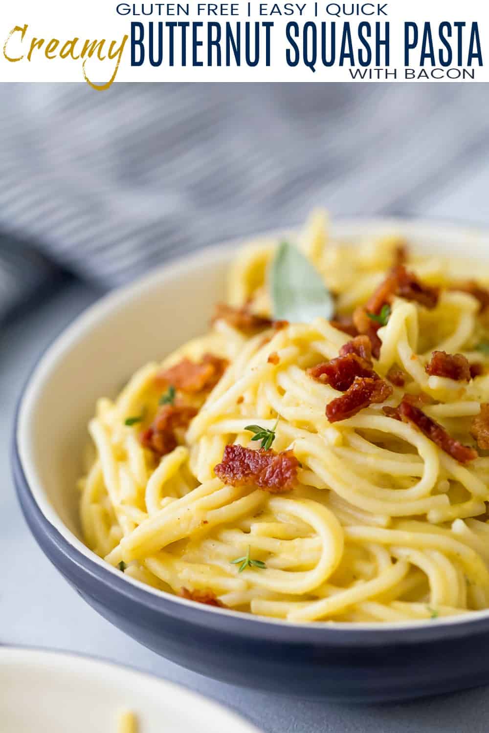 Creamy Butternut Squash Pasta Recipe With Bacon Joyful Healthy Eats