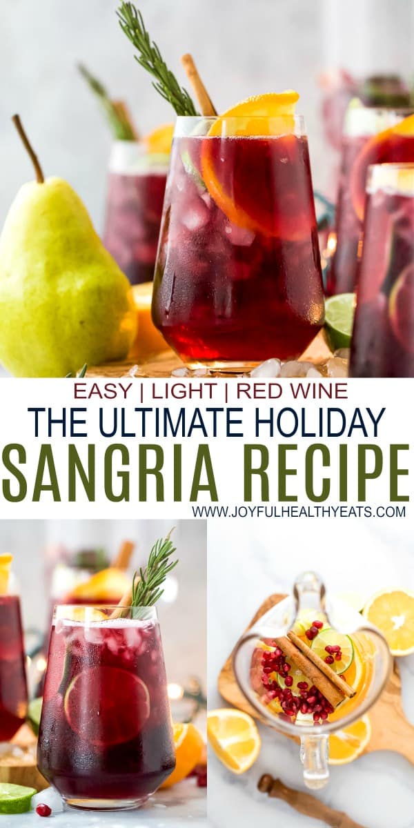 Easy Christmas Holiday Sangria | Joyful Healthy Eats