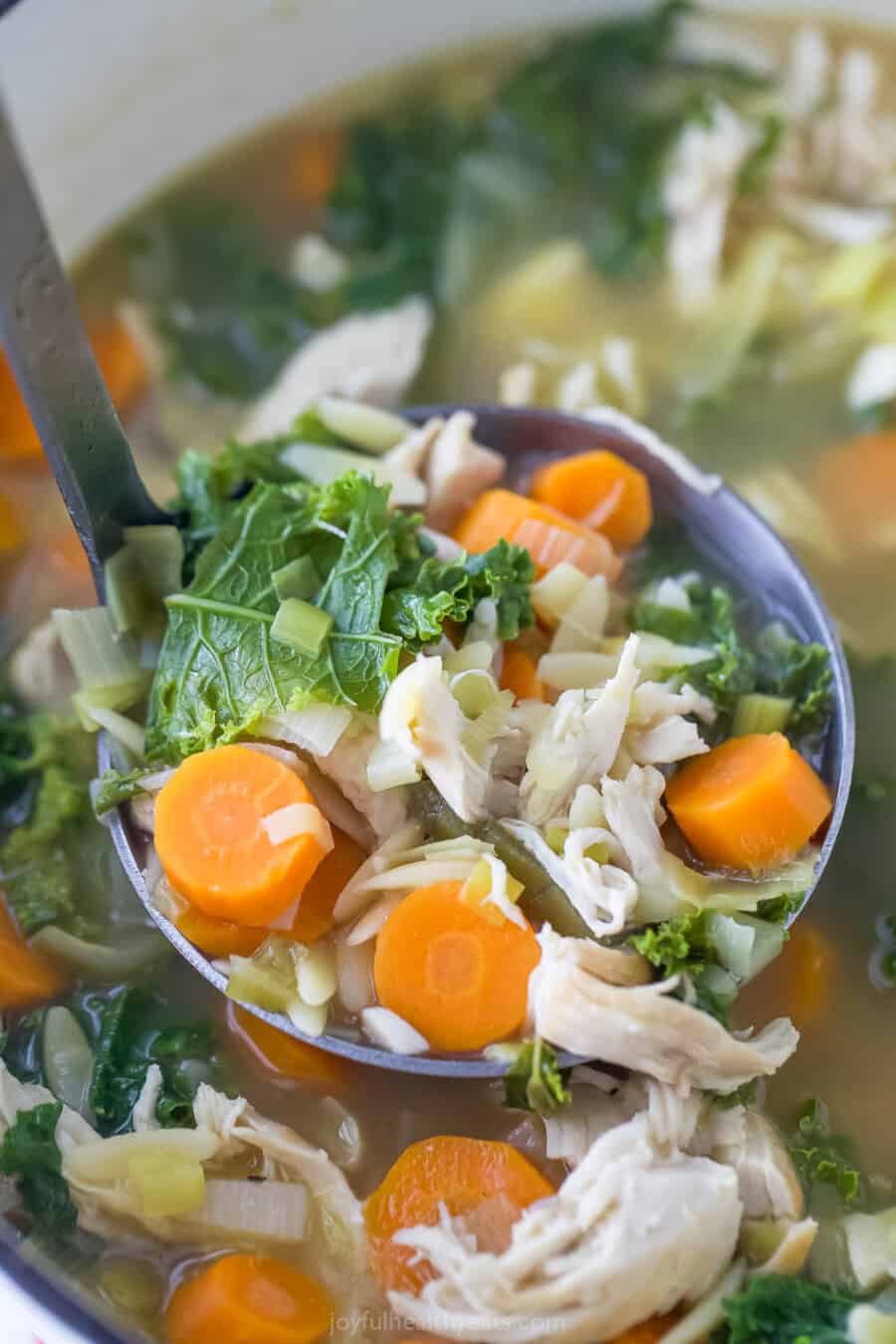 Lemon Chicken Orzo Soup Recipe | Joyful Healthy Eats