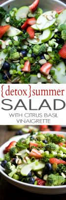 Summer Detox Salad with Citrus Basil Vinaigrette | Super Healthy Salad