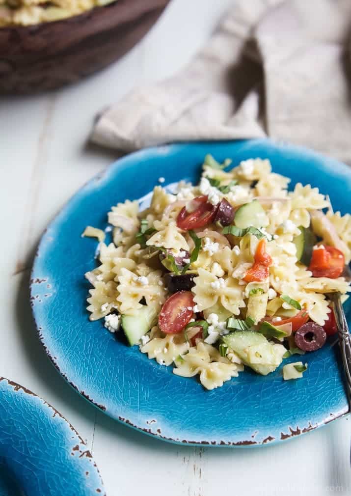 Easy Greek Pasta Salad Recipe | Easy Cold Pasta Salad Side Dish