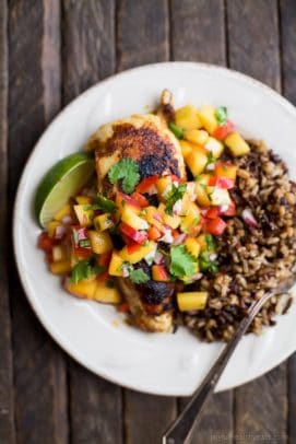 Easy Pan Seared Chicken Breasts Recipe With Peach Salsa