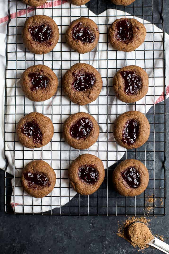 Chocolate Raspberry Thumbprint Cookies | Christmas Cookie | Holiday Baking