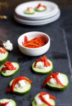 Herb Cream Cheese Cucumber Bites | Easy & Healthy Party Appetizer Recipe