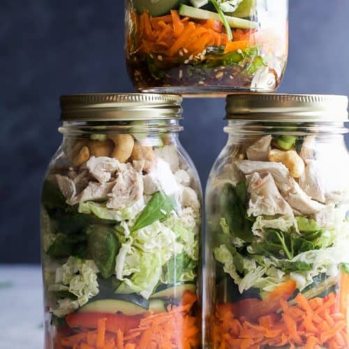 Asian Chicken Mason Jar Salad Recipe | Rotisserie Chicken Lunch Idea