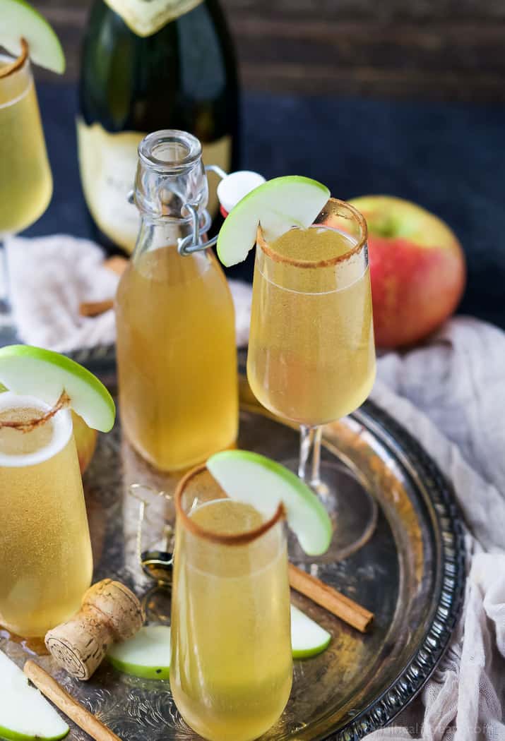 Apple Cider Mimosas | Apple Cider Cocktail Recipe for the Holidays!
