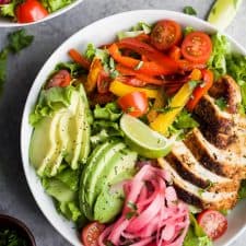 Chicken Fajita Salad with Chimmichurri Dressing | Easy Healthy Recipes