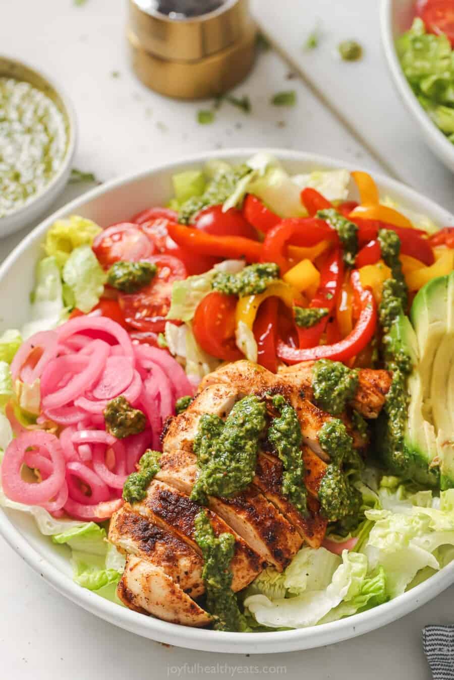 Chicken Fajita Salad Recipe | Joyful Healthy Eats