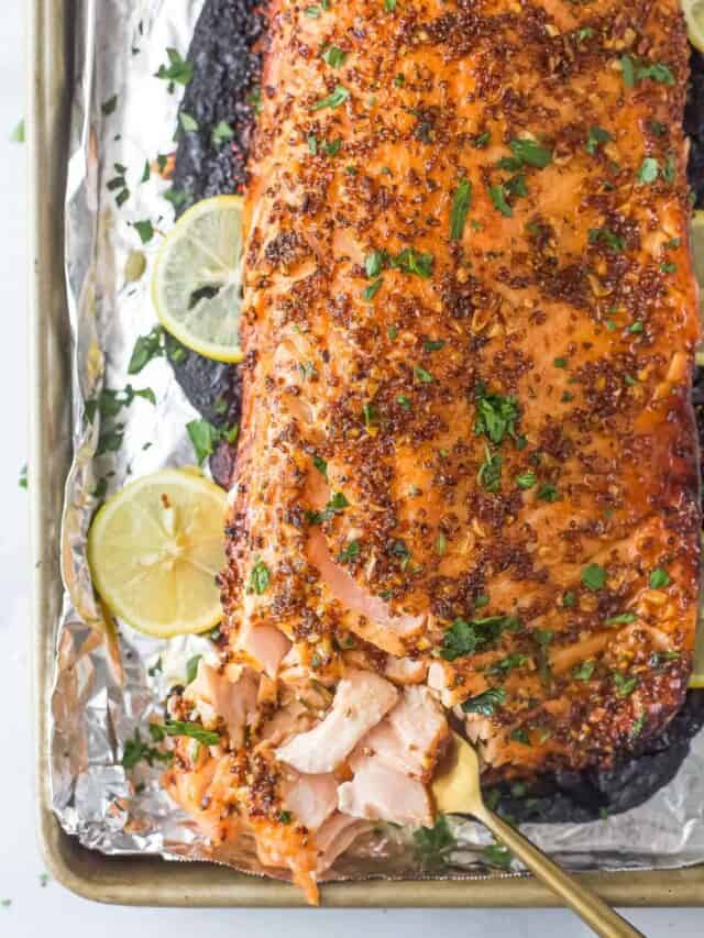 Honey Mustard Baked Salmon - Joyful Healthy Eats