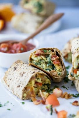 Freezer Bacon & Egg Breakfast Burritos | Healthy Make Ahead Breakfast