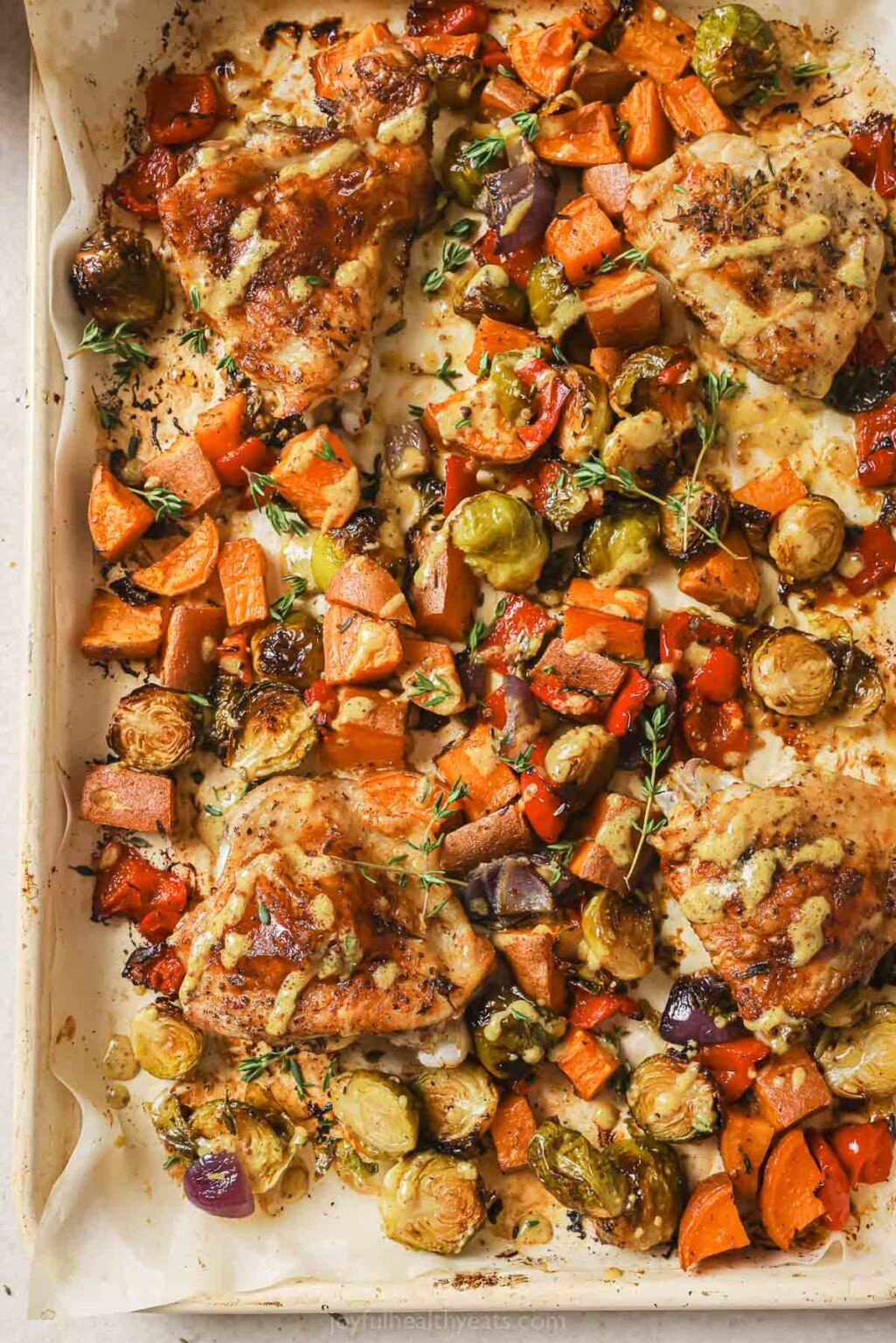 Sheet Pan Chicken Thighs Recipe | Joyful Healthy Eats