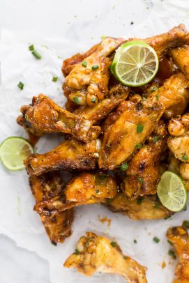 Crispy Oven Baked Chicken Wings Recipe with Chili Lime Sauce