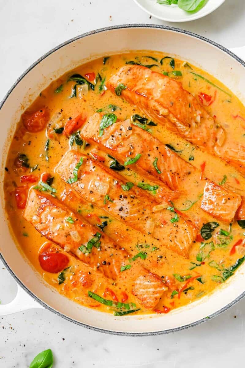 Creamy Tuscan Salmon Recipe | Joyful Healthy Eats