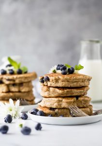 Fluffy & Healthy Blueberry Pancakes Recipe | Joyful Healthy Eats