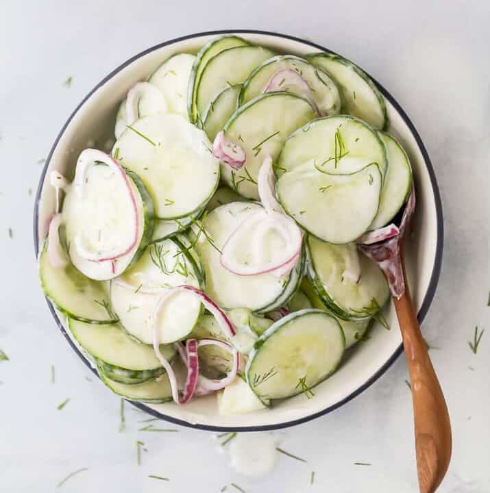 10 Minute Creamy Cucumber Salad | Cucumber Salad Recipe