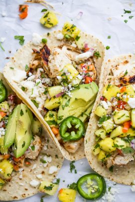 Easy Chipotle Chicken Tacos with Pineapple Salsa | Chicken Taco Recipe