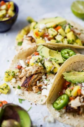 Easy Chipotle Chicken Tacos with Pineapple Salsa | Chicken Taco Recipe