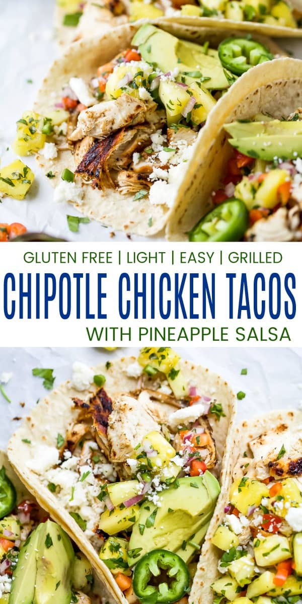 Easy Chipotle Chicken Tacos with Pineapple Salsa | Chicken Taco Recipe