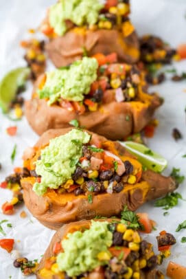 Vegan Black Bean Stuffed Sweet Potatoes | Easy Stuffed Sweet Potatoes