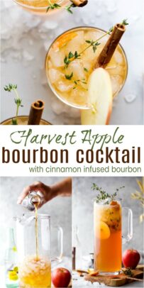 pinterest image for harvest apple bourbon cocktail
