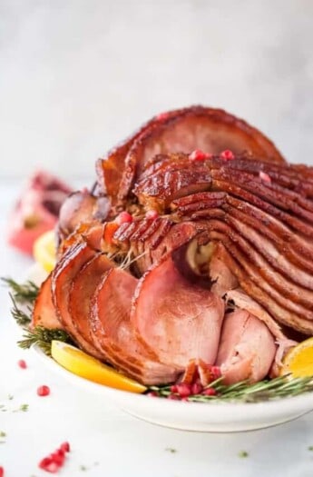 easy pomegranate maple glazed ham recipe