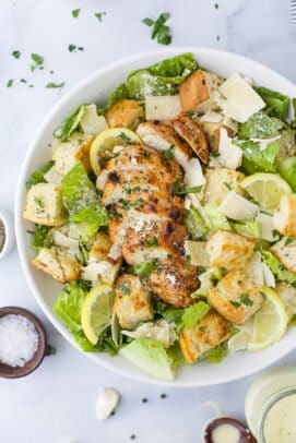 Grilled Chicken Caesar Salad with Homemade Dressing | Caesar Salad