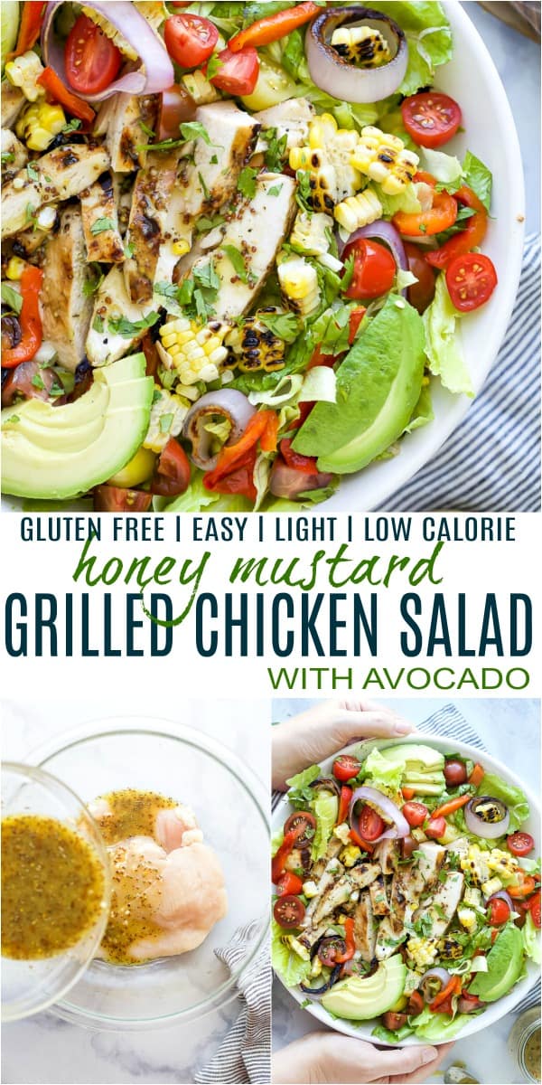 Honey Mustard Grilled Chicken Salad with Avocado | Joyful Healthy Eats