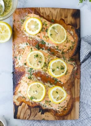 Honey Garlic Cedar Plank Salmon | Easy Grilled Salmon Recipe