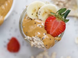 Easy Chocolate Peanut Butter Overnight Oats l Joyful Healthy Eats