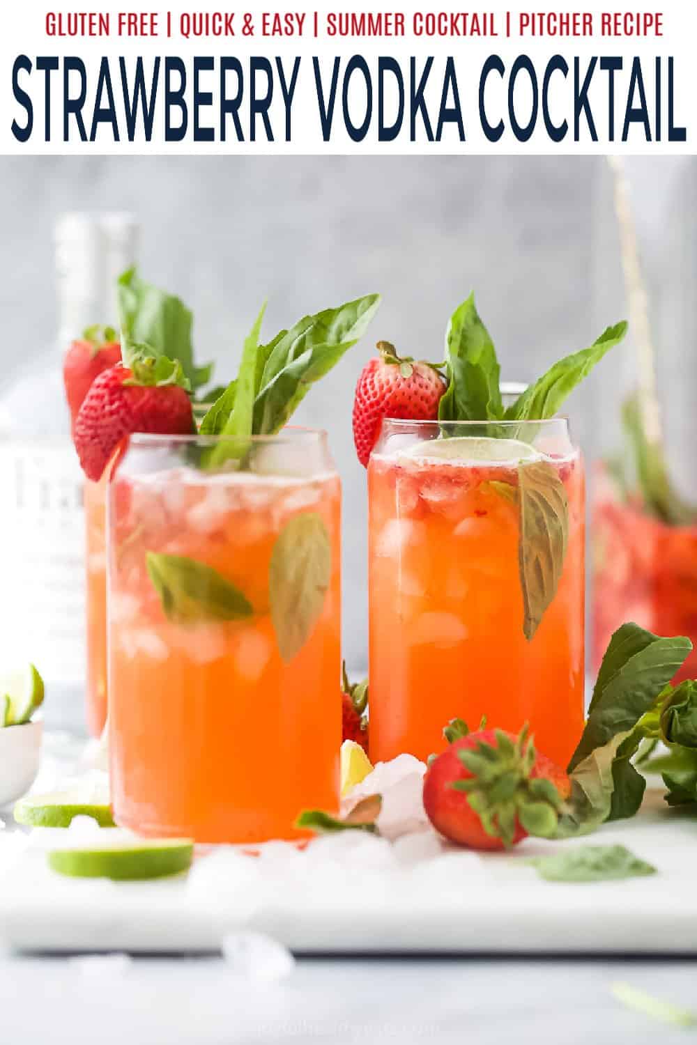 Super Simple Strawberry Vodka Cocktail l Joyful Healthy Eats