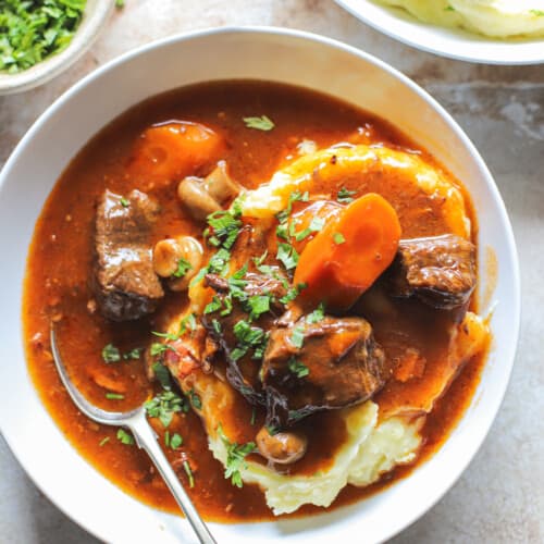 Easy Slow Cooker Beef Bourguignon | Joyful Healthy Eats