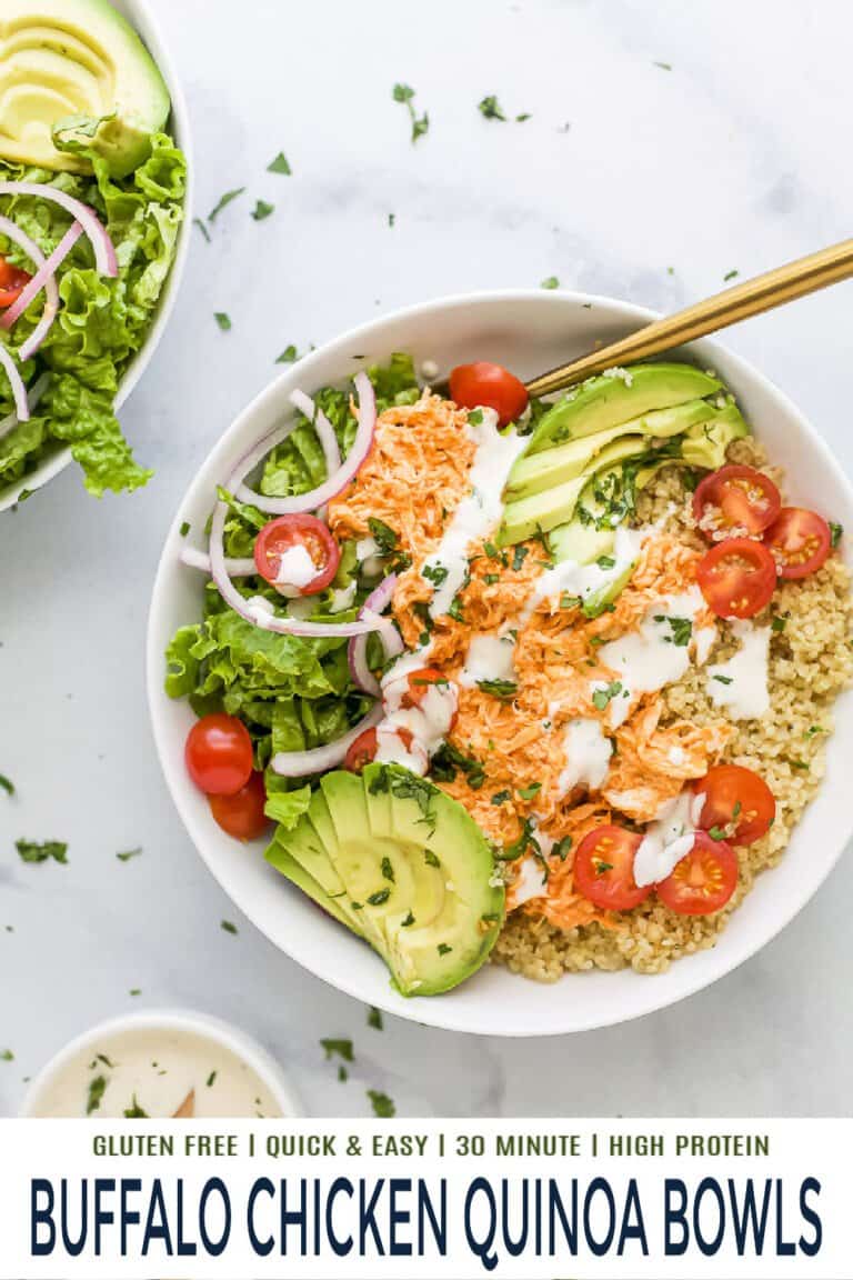 Healthy Buffalo Chicken Quinoa Bowls | Joyful Healthy Eats