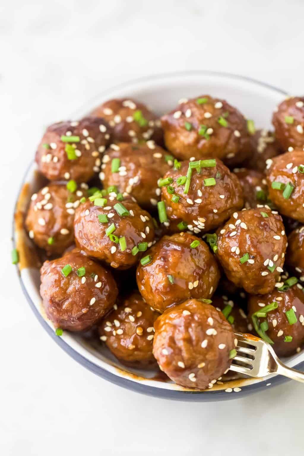 Easy Asian Crockpot Meatballs Recipe | Joyful Healthy Eats