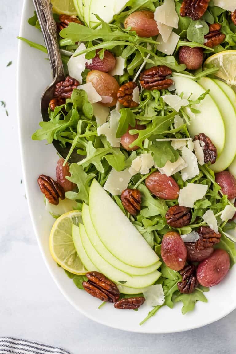 Easy Arugula Salad with Roasted Grapes | Joyful Healthy Eats